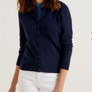 Gap Women’s Cardigan Sz Medium Dark Blue Wool Bland Long Sleeve Lightwei…